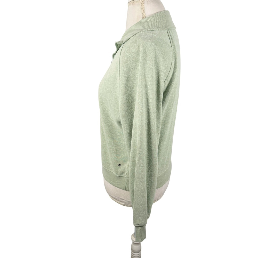 Prana Cozy Up Pullover Sweatshirt Heather Green Crop Length Relaxed Size S - Picture 7 of 12